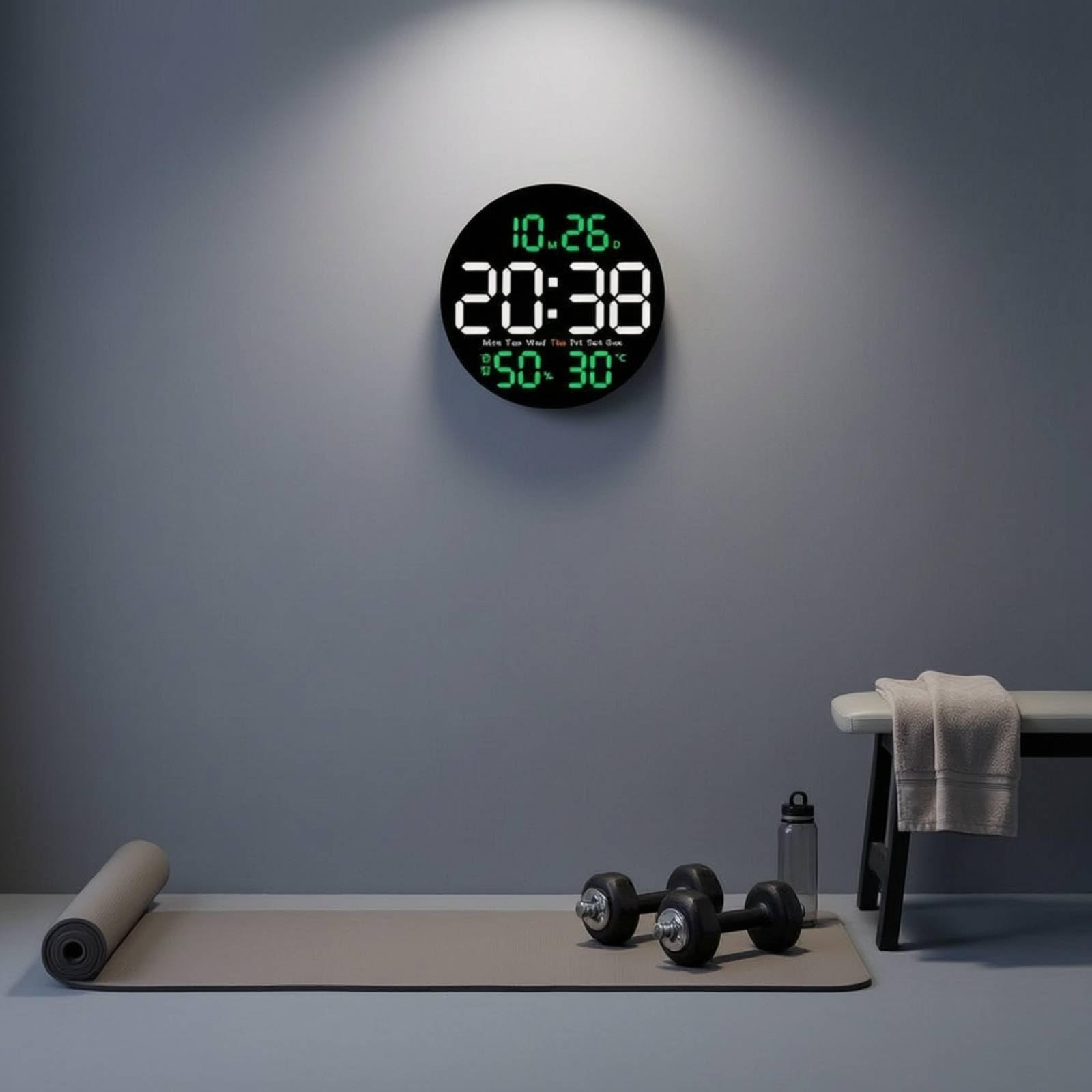 Orologio Digitale da Parete Moderno Orologio da Parete Digitale Temperatura per Ufficio