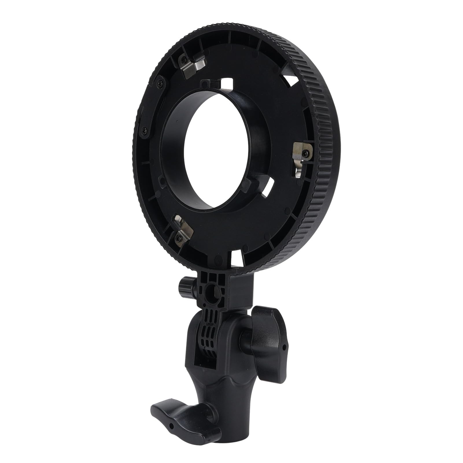 Soporte de Adaptador de Montaje de Bowens, Mini a Anillo de Adaptador de Montaje de Bowens Estándar con Enchufe Paraguas, 180 Inclinación, para Luces LED, Softboxes, Paraguas