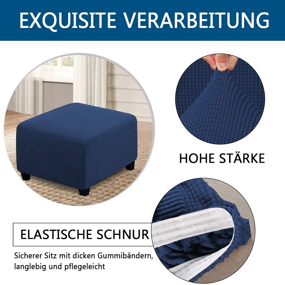 Yekuhe Copri Pouf Quadrato Elasticizzato Copri Ottomano Quadrato Copri Sgabello Copri Pouf poggiapiedi Quadrato Copri Sgabello Fodera per poggiapiedi (Color : #9, Size : 60x60cm/24x24in