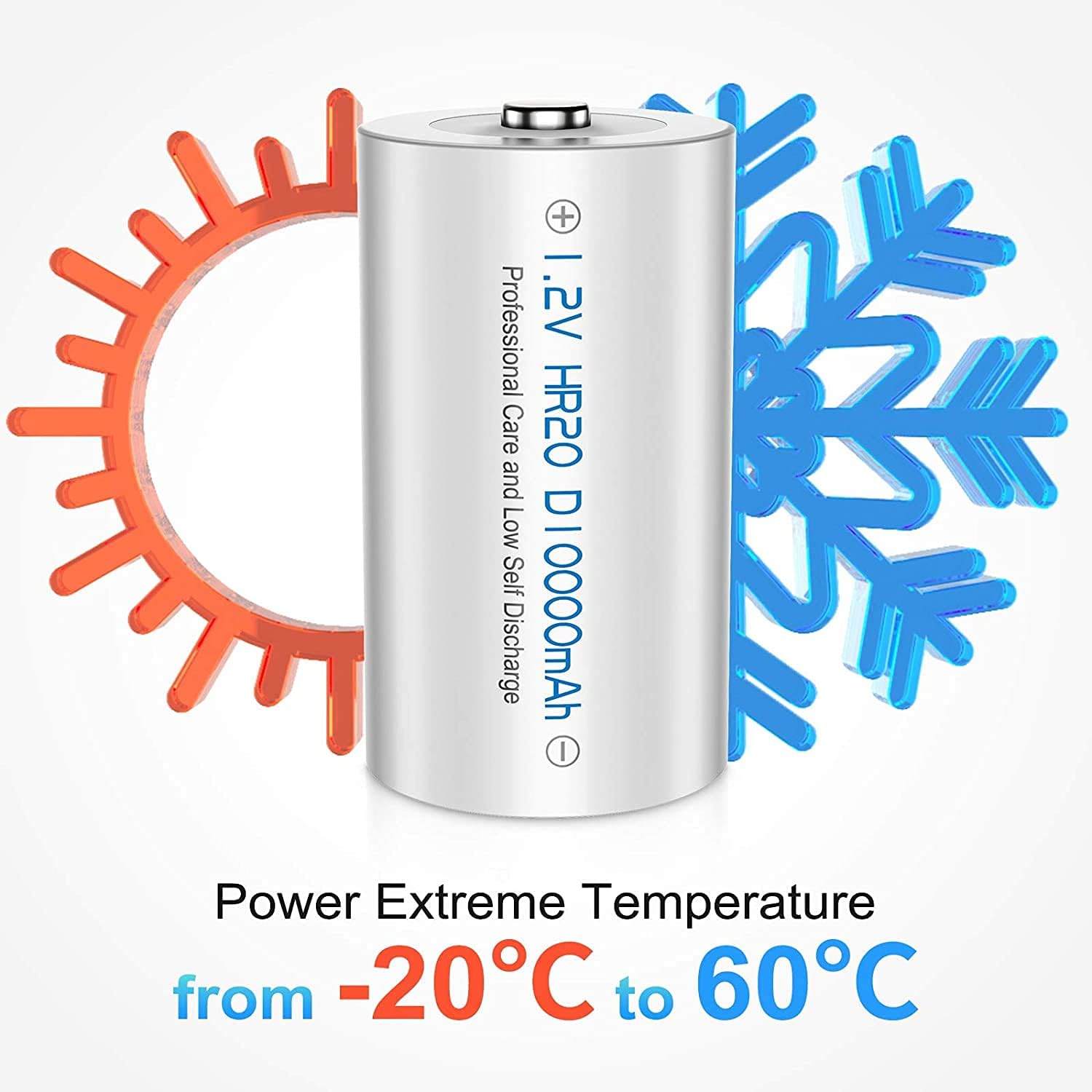 POWEROWL Rechargeable D Batteries 10000mah Low Self Discharge, NiMH, Pre-Charged, 4 Count (Recharge Universal) : Health & Household