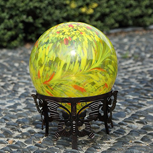 Gazing Ball 10 Inch Colorful Glass Gazing Ball For Garden Decor, Yellow #TOP6