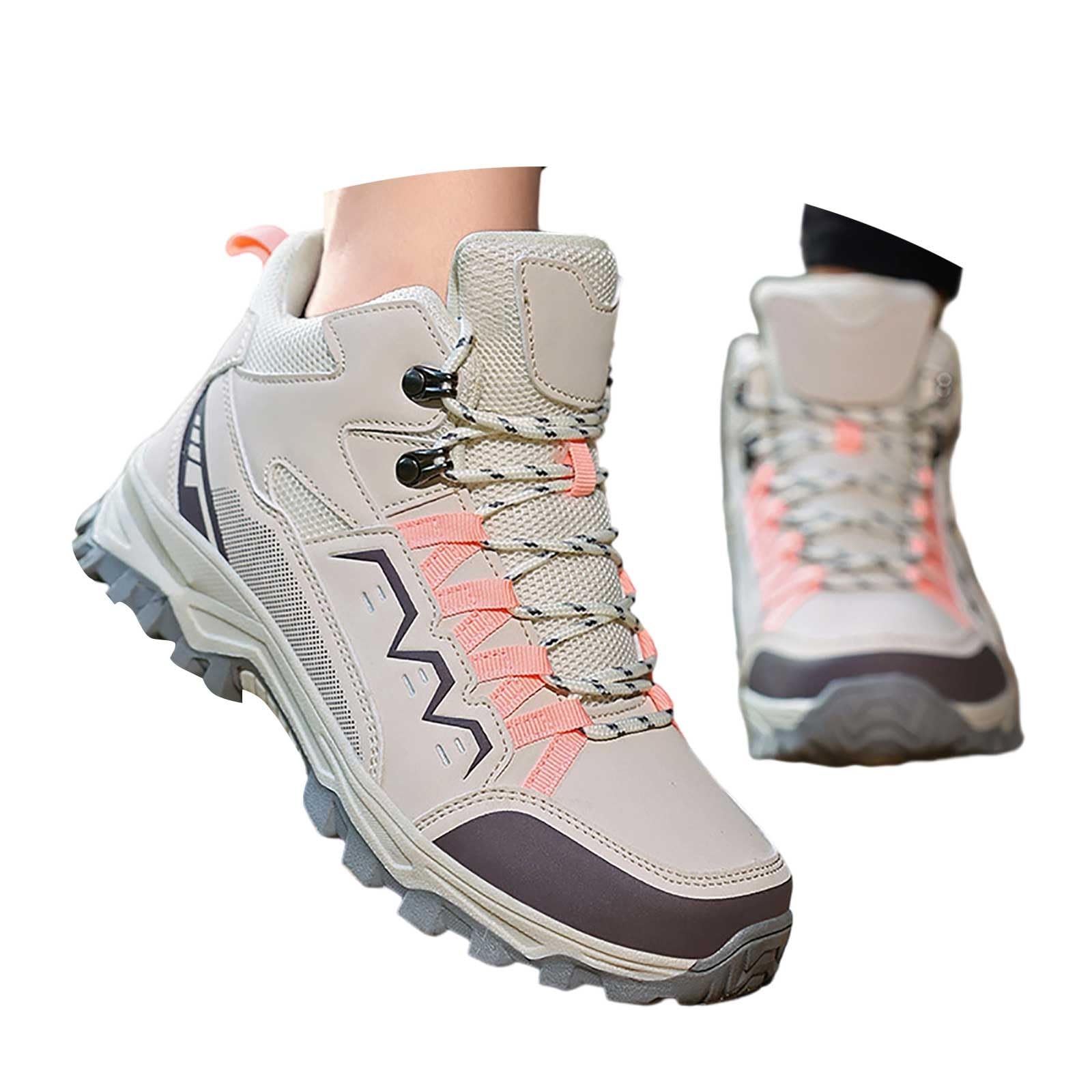 Botas de senderismo para mujer, altas, impermeables, ligeras, botas de