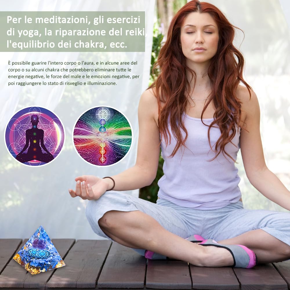 Piramide Orgonite Con Ametista E Albero Della Vita - Per Meditazione, Yoga E Energia Positiva, 6cm - Decorazione Spirituale - Foto 12