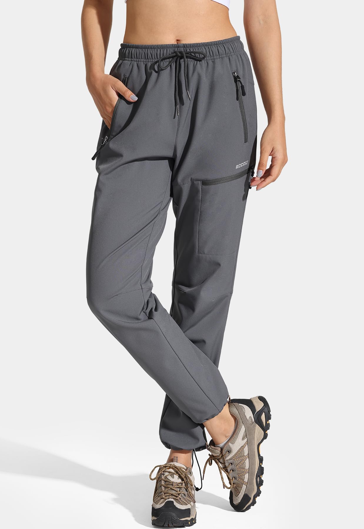 MOCOLY Damskie Zimowe Spodnie Narciarskie Ciepłe Polarowe Podszyte Softshell Spodnie Trekkingowe Wodoodporne Spodnie Outdoorowe Cargo Sports Pants na narty myślistwo na zewnątrz