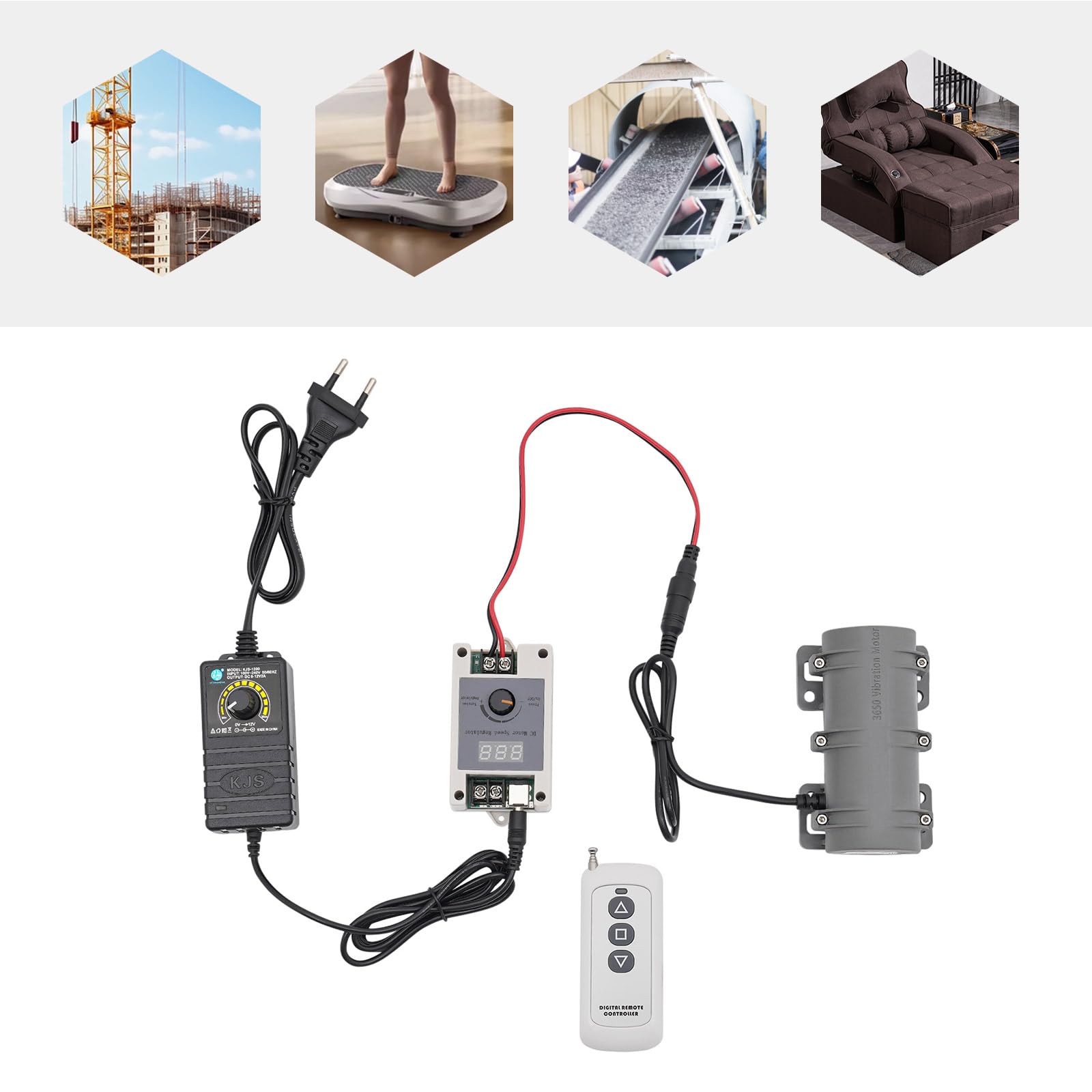 Betonrüttler Vibrationsmotor, 12V Elektromotor Regelbar mit Drehzahlregler, 800RPM Vibration Motor, 8W Gleichstrommotor Mehrzweckmotor für Rütteltisch Vibrationsrinne Vibrationssieb