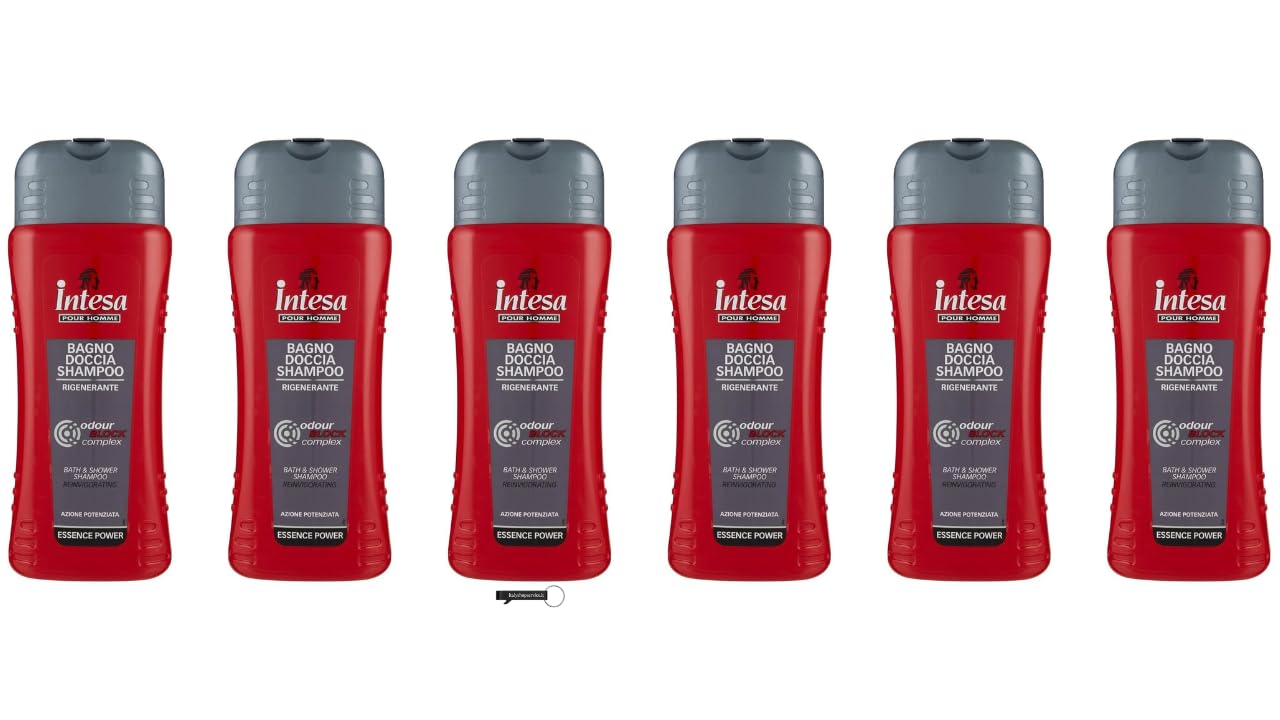 Intesa Pour Homme Bagno Doccia Shampoo, Rigenerante, Odour Complex, Essence Power, 500 ml + portachiavi in omaggio Italy Shop Service