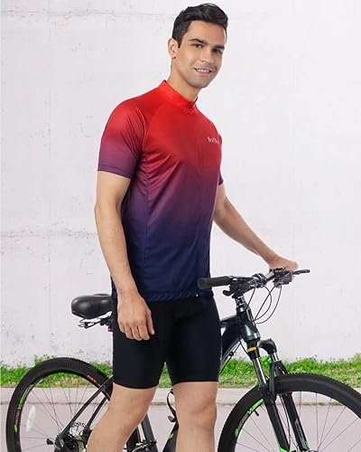Miniatura 3 de ROTTO Camiseta de ciclismo para hombre, camiseta de manga corta, color degradado