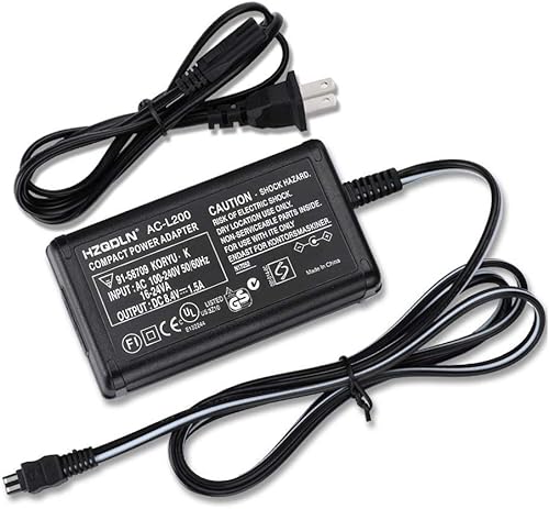 Cargador de adaptador de corriente alterna y cable estadounidense compatible con Sony Handycam FDR-AX100 FDR-AXP55 FDR-AX53 FDR-AX40 FDR-AX33