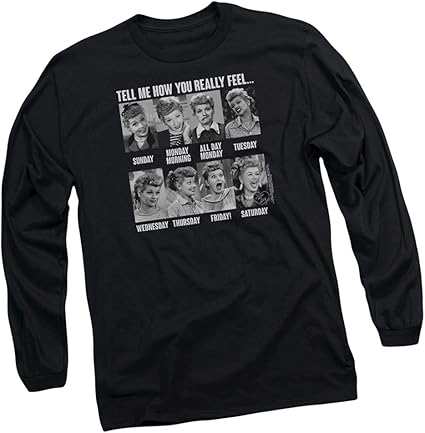 Amazon Com I Love Lucy 8 Days A Week Long Sleeve T Shirt Clothing Shoes Jewelry