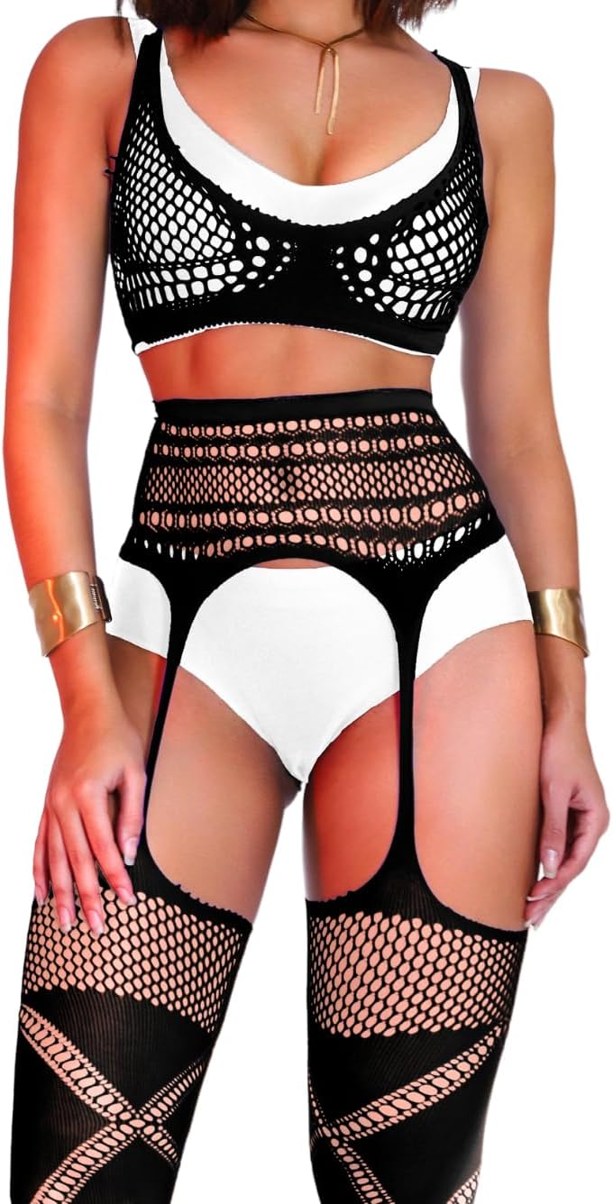 Rave Outfits For Women, Fishnet Bodysuit Glow Party Club, Dancer Stockings Fishnets Lingerie Sheer Jumpsuit Festival