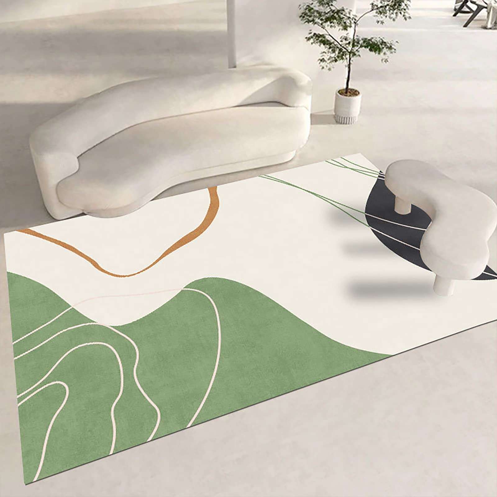 Tapis moderne abstrait pour bureau et salon grand format couleur J