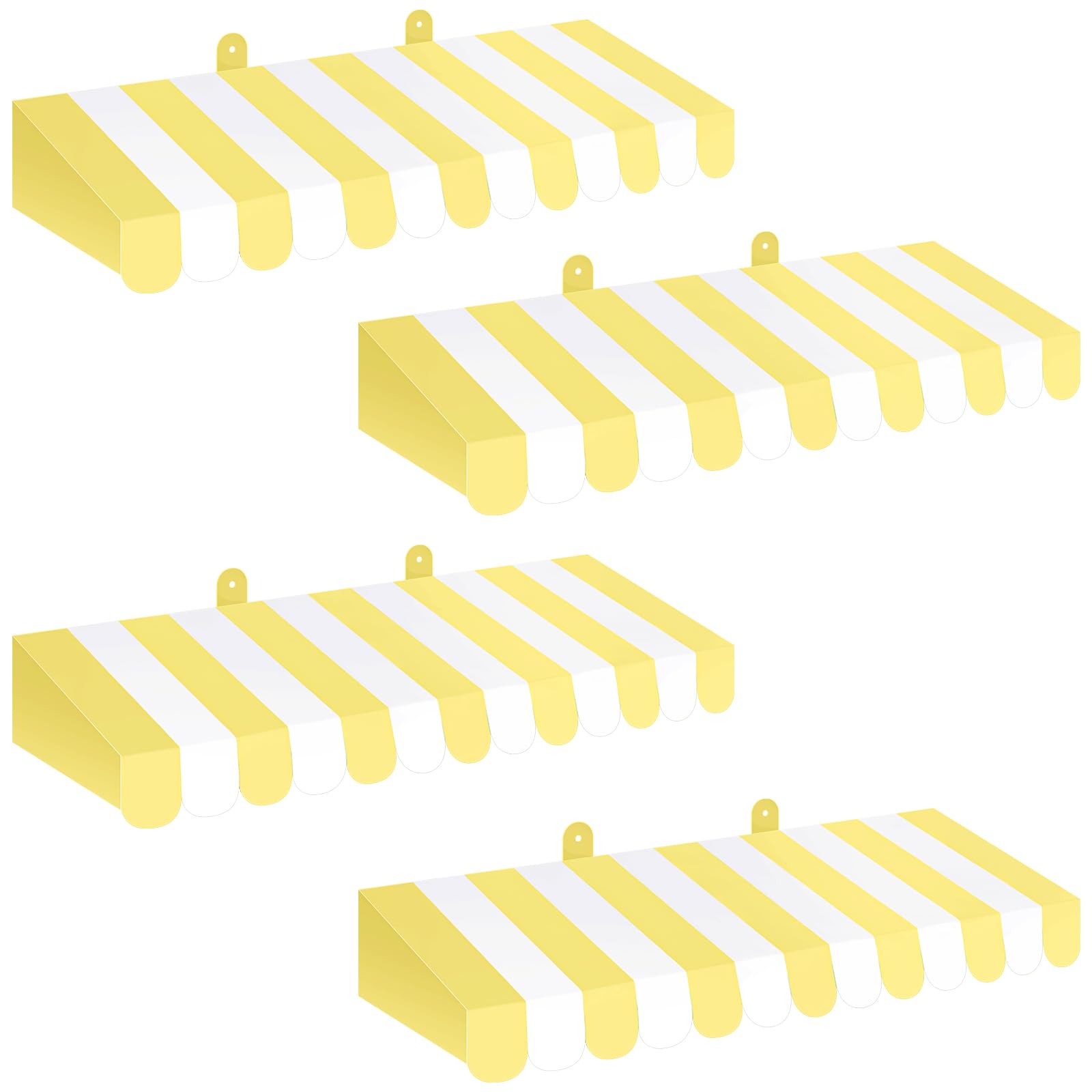 Boao 4 Pack Circus Awning Decoration 3D Awning Wall Decorations Carnival Tent Mardi Gras Circus Theme Party Decorations Carnival Stand Decor for Carnival Party Favors (Yellow and White)