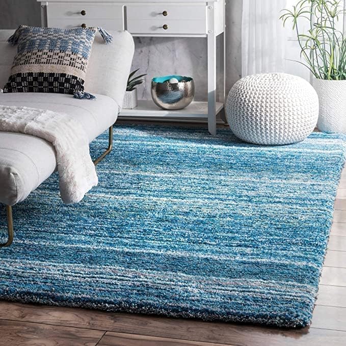 Super Soft Microfiber Fluffy and Plush Modern Carpets for Living Room with 2 inch Thickness(3 * 5 FEET,Sky)