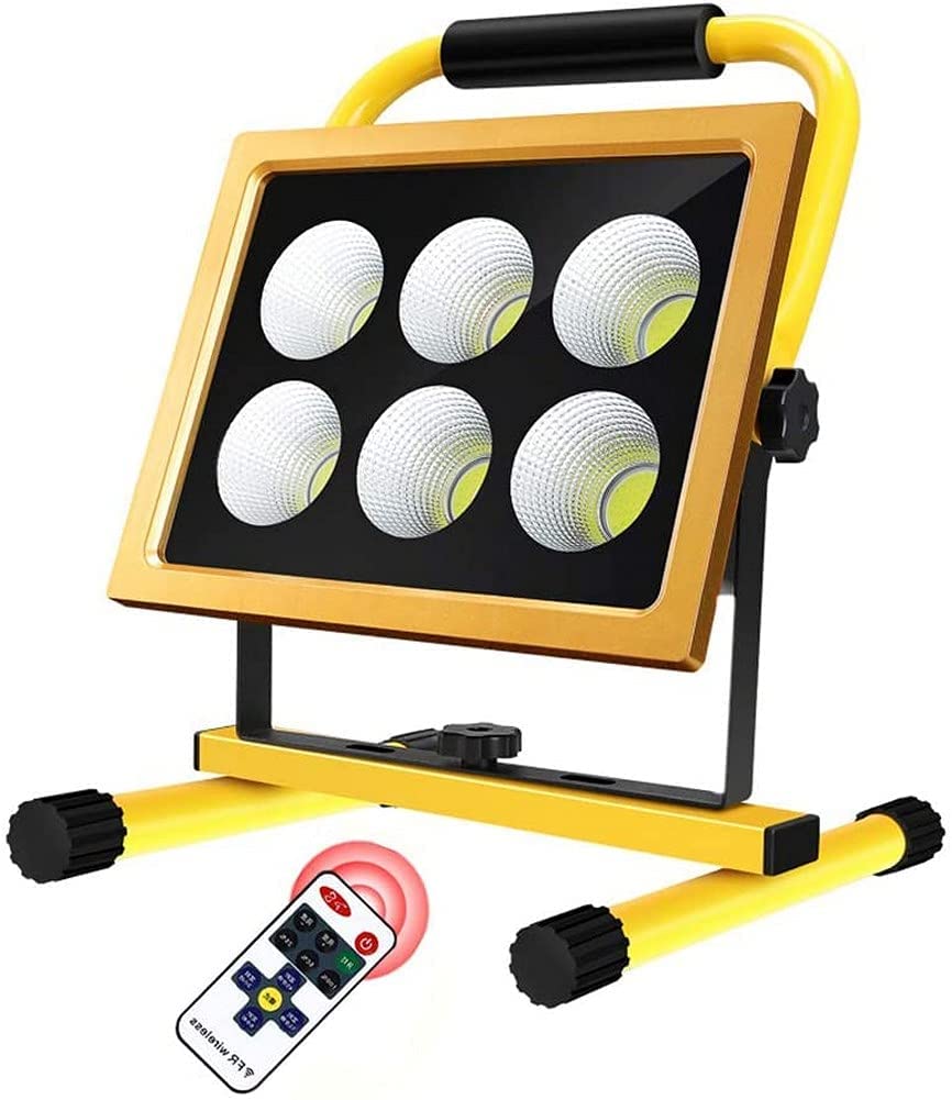 Foco Led de Construcción Recargable para Obra con Control Remoto, 4 Modos de Luz, Impermeable, Portátil, para Exteriores, Camping Y Pesca.