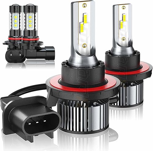 Bombillas LED para faros delanteros compatibles con Ford F250 F350 F450 2005-2022, 9008H13 de haz alto y bajo + luces antiniebla 91459140H10, 6000K
