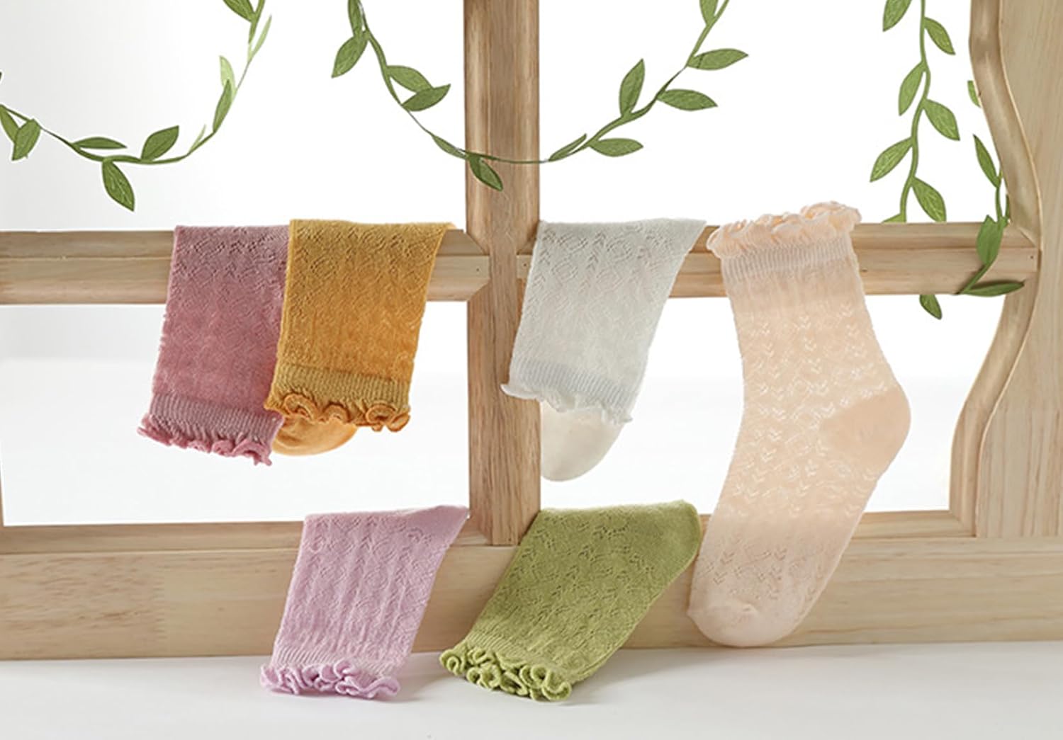 Toddler Girls Bow Socks Ruffle Casual Crew Comfortable Breathable Cute 3 Pairs Socks