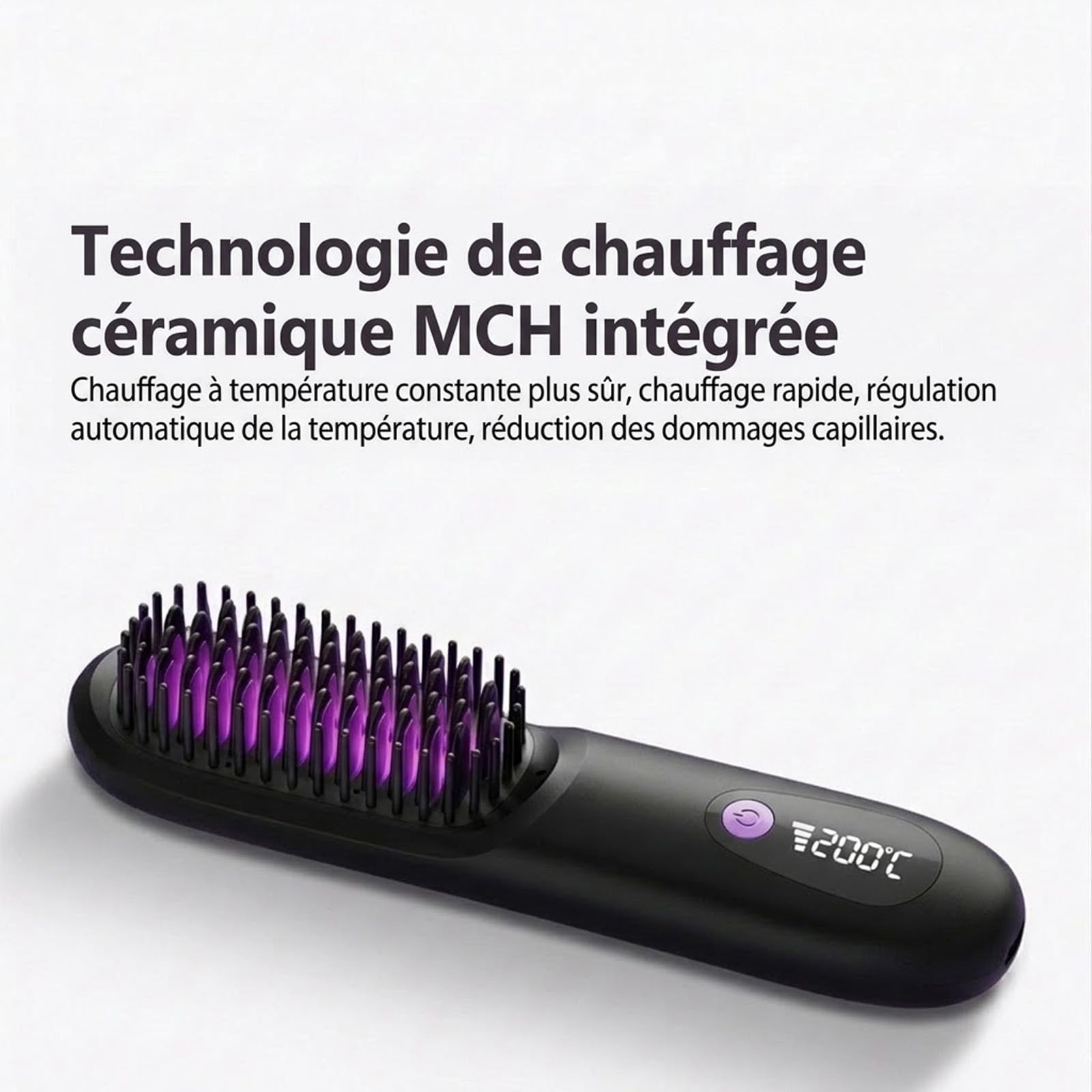 Brosse Coiffante Cocoony Cheveux Courts Volume, Cocoony Brosse À Cheveux, Créez Rapidement Une Coiffure Raffinée, Volume Durable, Design Sans Fil Et Portable (Noir)