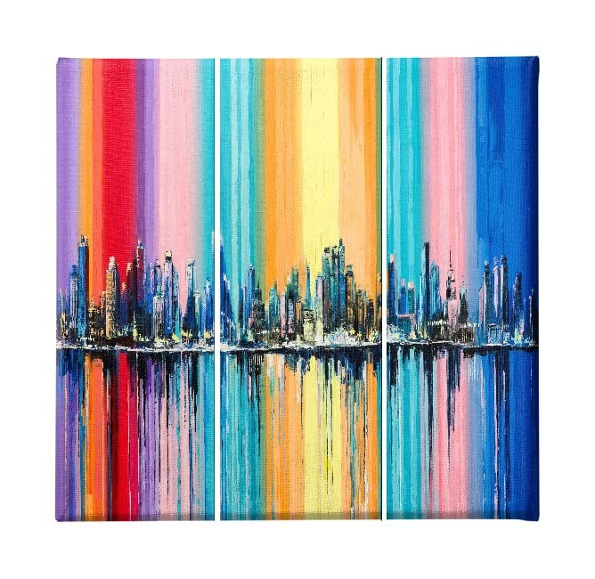 Tableau Art et Graffiti Homemania en 3 pièces pour décoration de salon moderne multicolore