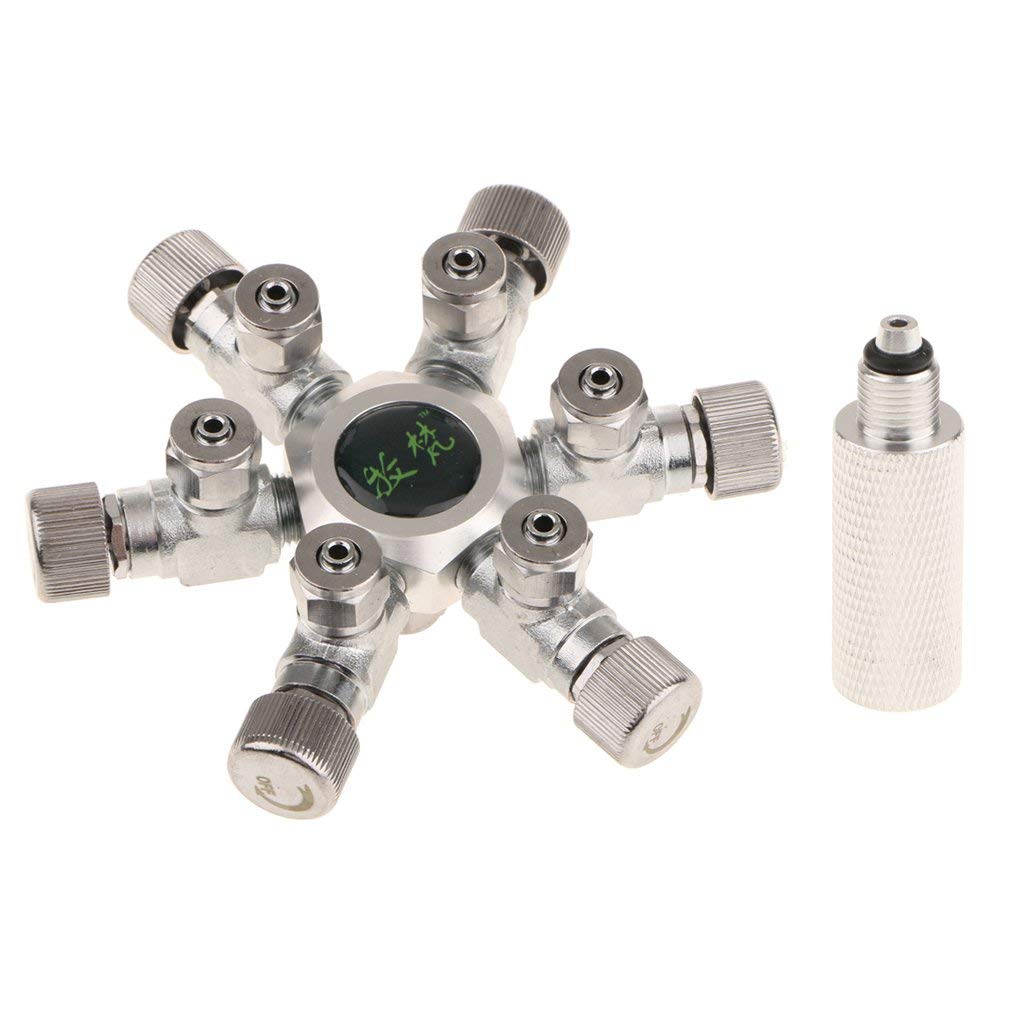 Régulateur Splitter Aquarium Co2 en Métal/Vanne Anti-Retour de CO2 pour Pompe à Air de Réservoir