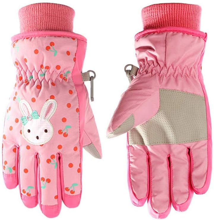 DDBO Girl's Lovely ski gloves Waterproof children winter outdoor Ski Gloves