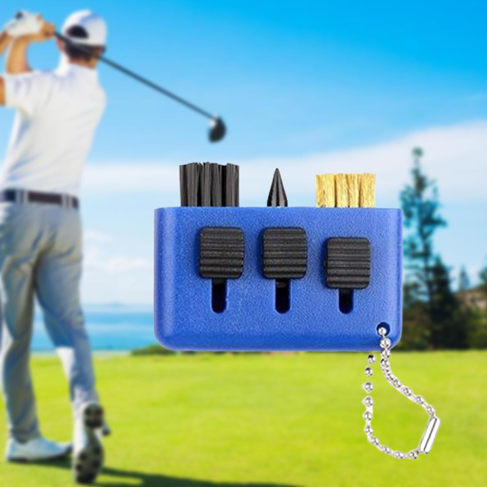 Golfschlägerbürste 3-in-1 – Einziehbar, 4 Farben, Inklusive Reinigungswerkzeugtasche