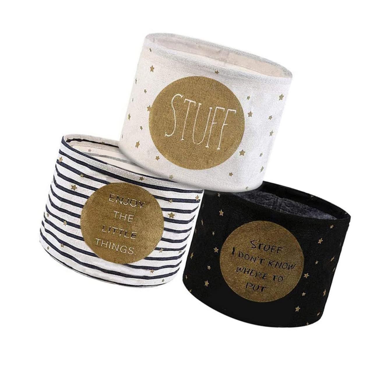 OKUMEYR3 Pcs Fabric Desktop Storage Basket S-hooks Waterproof Storage Tote Portable Storage Toy Storage Bags Foldable Storage Basket Storage Bin Storage Crate Charger Storage Cotton Black