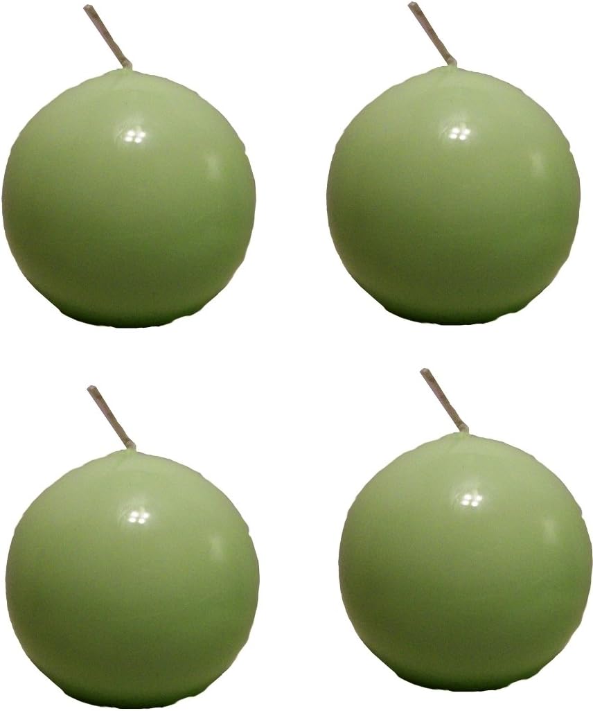 Biedermann & Sons Ivory Round Candles (Set of 4), Unscented Dripless Balls, 2.5" Spheres, 8 Hour Burn, for Mantels Shelves and Tabletop Displays