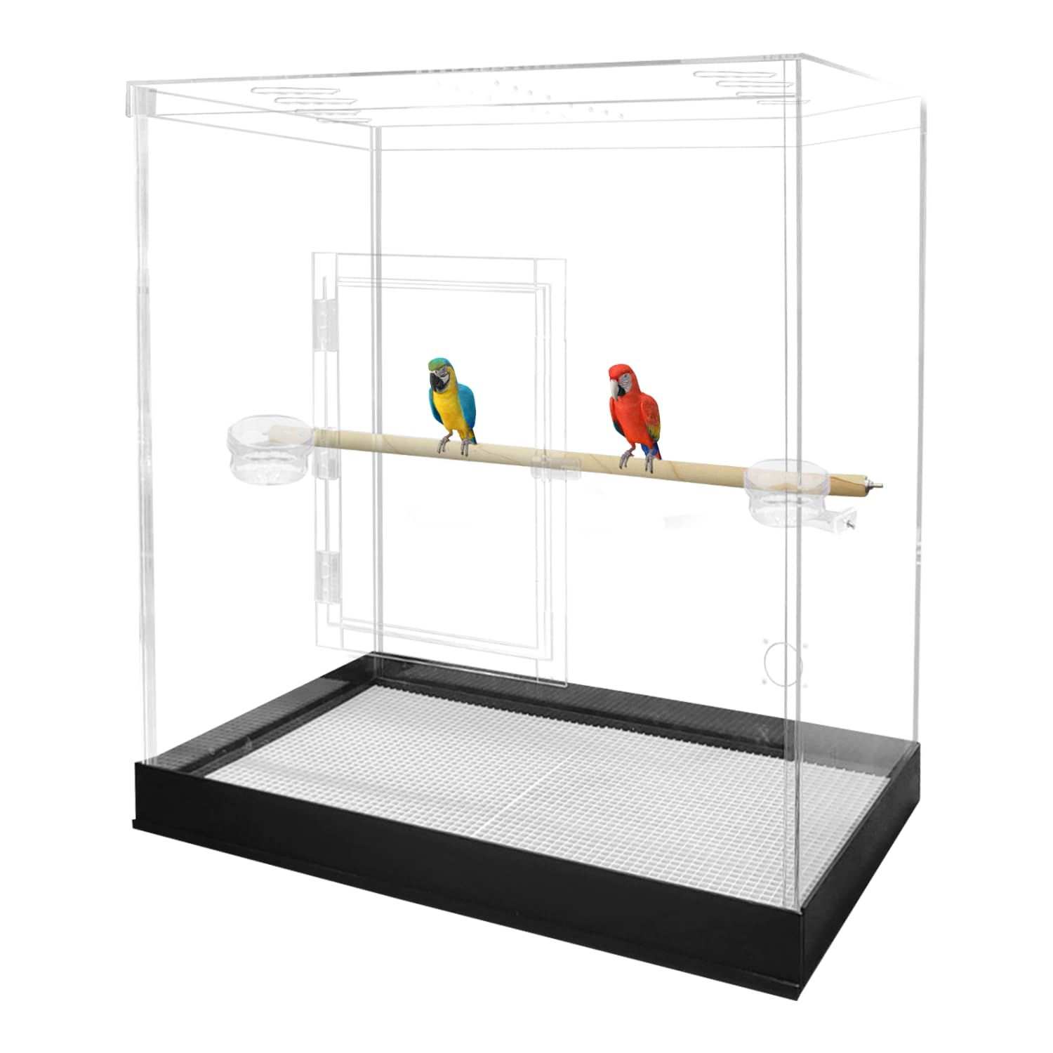 Large Bird Cage for Macaws - Large Parrot Cage, Crystal Clear Acrylic Bird Cage