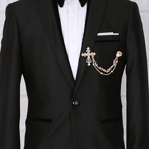 Miniatura 6 de Broche de cruz cristiana con cruz de circón y circonita cúbica, cruz cruzada, cruz de solapa, broche de cristal de diamantes de imitación, regalo