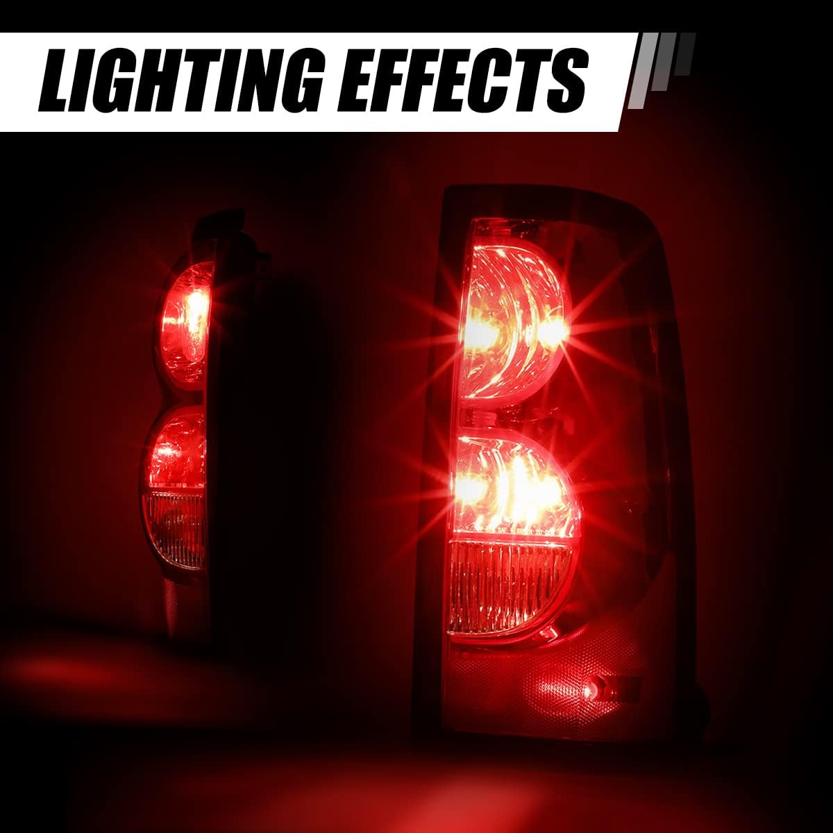 Auto Dynasty Tail Lights Compatible with 2003-2007 Chevy Silverado 1500 2500 3500 with Wiring Harness Rear Brake Lamps, Driver and Passenger Side, Red Lens