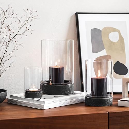 Miniatura 10 de Villeroy & Boch - Lámpara de huracán Manufacture Rock Home Tamaño S, 3.1 x 3.1 x 5.1 in, color negro