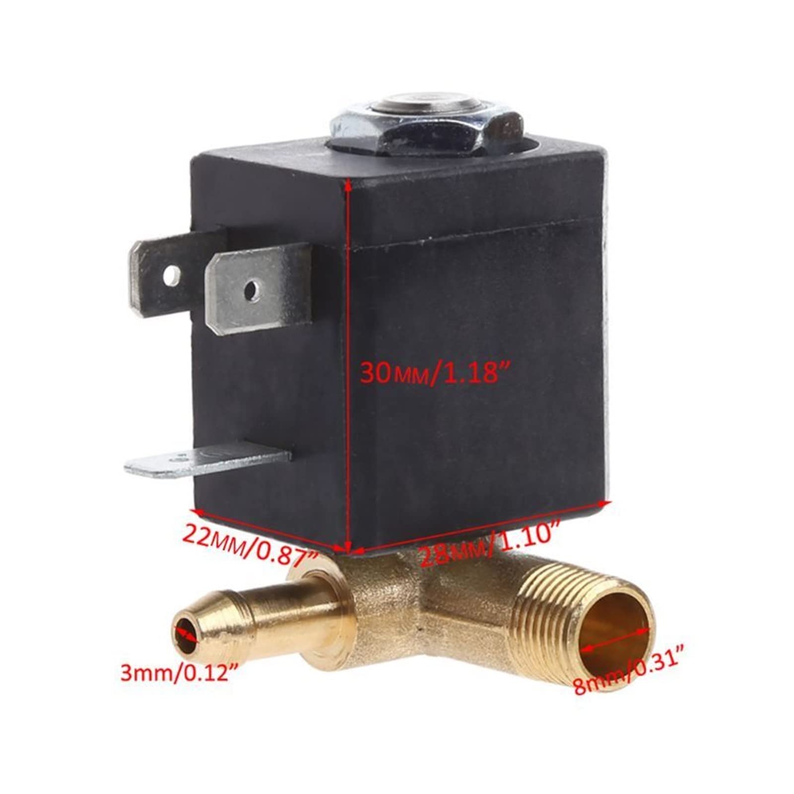 Hält hohen Drücken und extremen Temperaturen Stand. Kanüle N/C AC 230 V G1/8 Zoll Messing-Dampfluftgenerator Wassermagnetventil Kaffee