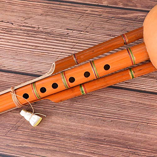 Flauto Cinese Fatto A Mano Hulusi Marrone Zucca di bambù Cucurbit Flauto Etnico Chiave C per Gli Amanti della Musica Principianti Strumento Musicale