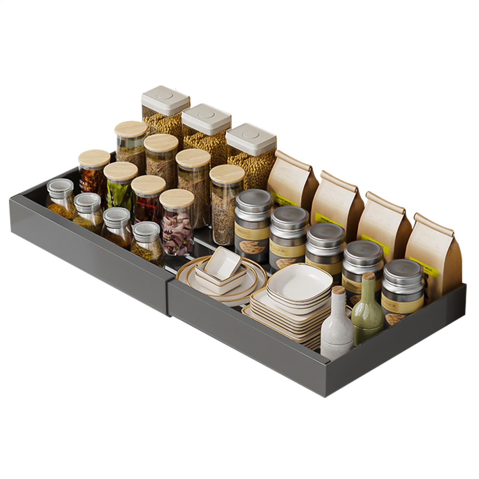 Estantes Organizadores Extraíbles Para Armarios Resistente Cesta Extraíble | Organizador Extraíble Bajo El Fregadero Para Cocina, Despensa, Armario Y