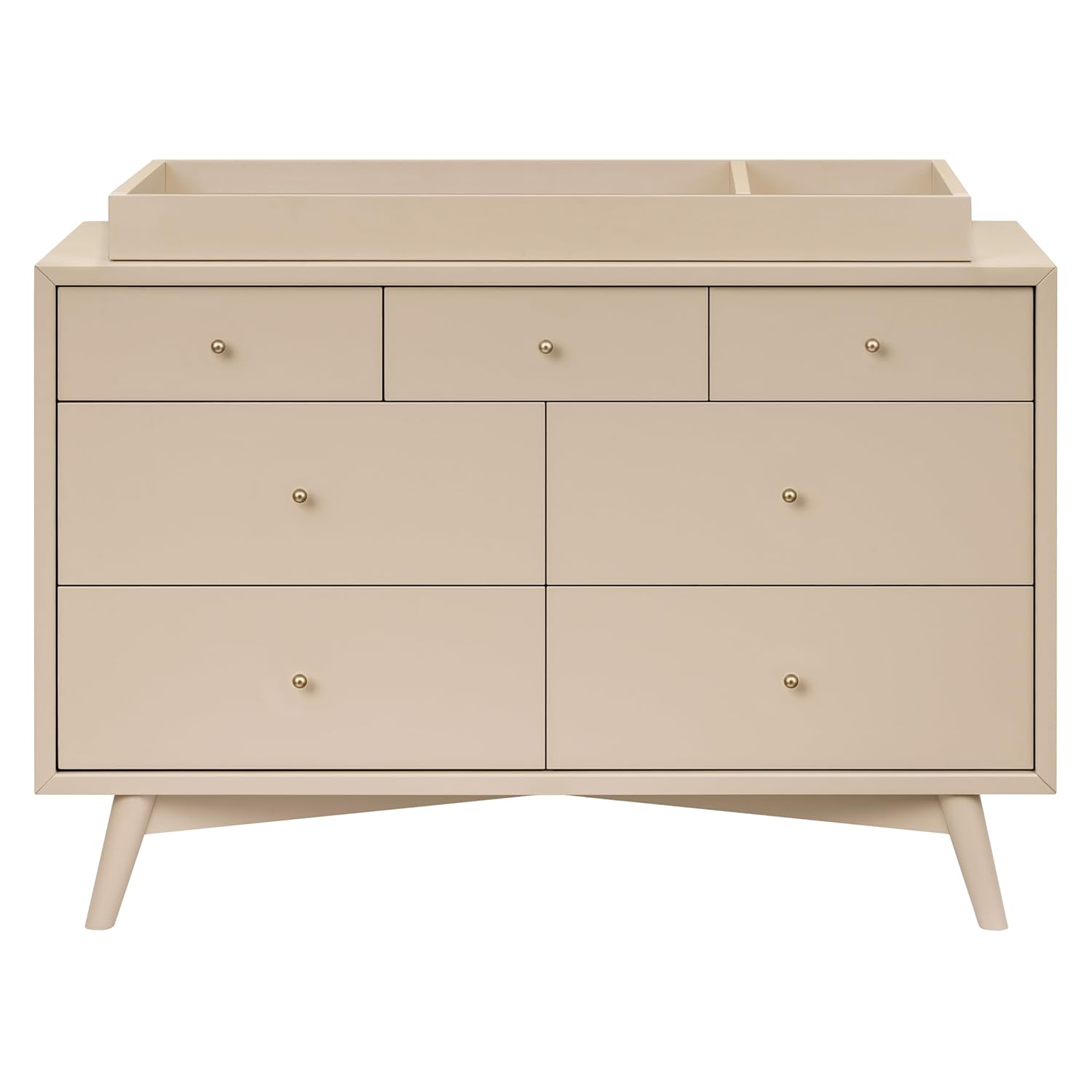 Babyletto Palma 7-Drawer Assembled Double Dresser in Taupe, Greenguard Gold Certified