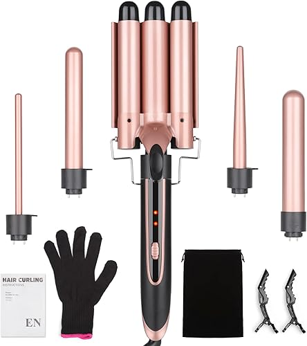 Waver - Rizador de rizador de rizador 5 en 1 con 3 barriles para mujer rizador de pelo de calentamiento rápido en todo tipo de cabello disponible en Yaxa Colombia