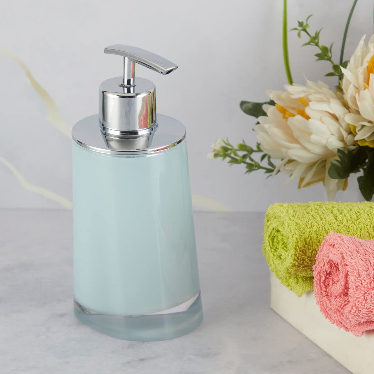 SaSaSa Acrylic Liquid Handwash Soap Dispenser Pump for Bathroom, Hand wash refillable Bottle for Kitchen wash Basin, Set of 1 (9944)