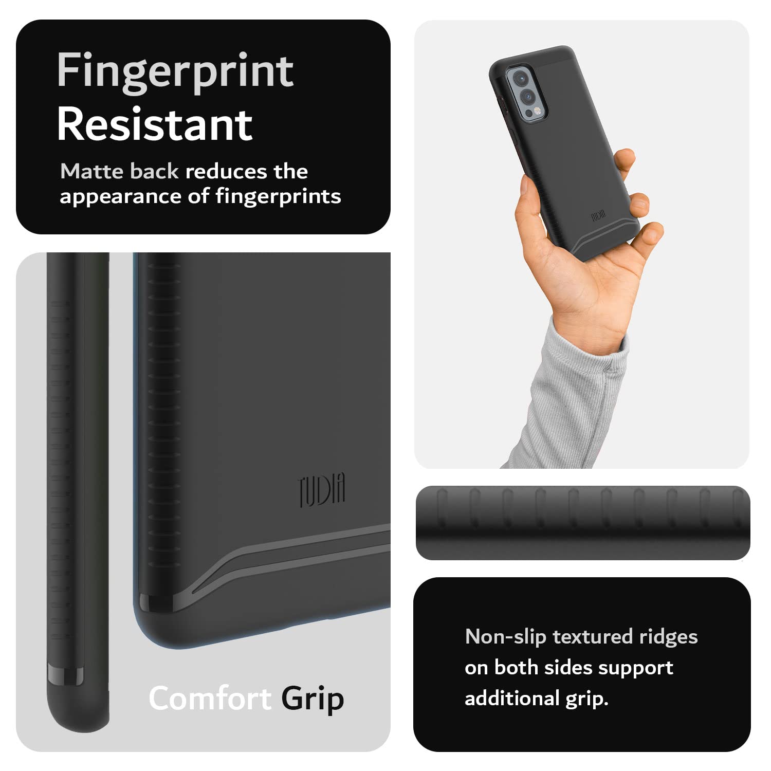 Custodia OnePlus Nord N200 TUDIA DualShield Grip Compatibile Con Cover OnePlus Nord 5G Custodia Per Nord N200 5G