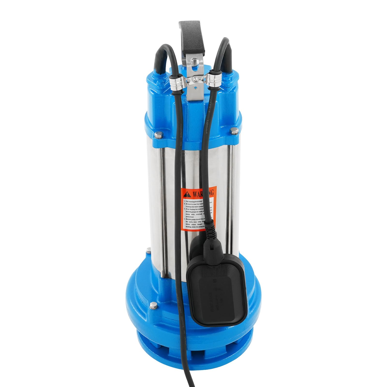 Bomba sumergible de agua de 2200 W con 26 m³ Q Max, 2850 rpm, para depósitos de almacenamiento exterior, sótanos, alcantarillas, plantas de tratamiento de aguas residuales, fuentes de ventana (azul)