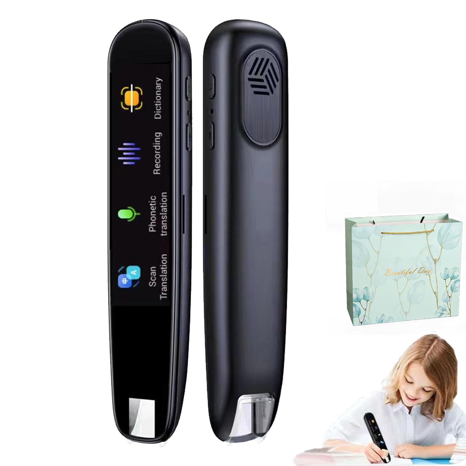 Gienslru Lexipen, Lexipen Smart Translation Pen, 112 Language Translation Scanning Reading Pen, Pro Travel Translation Pen 3.0, Multipurpose Real Time Language Translator Pen (Black)