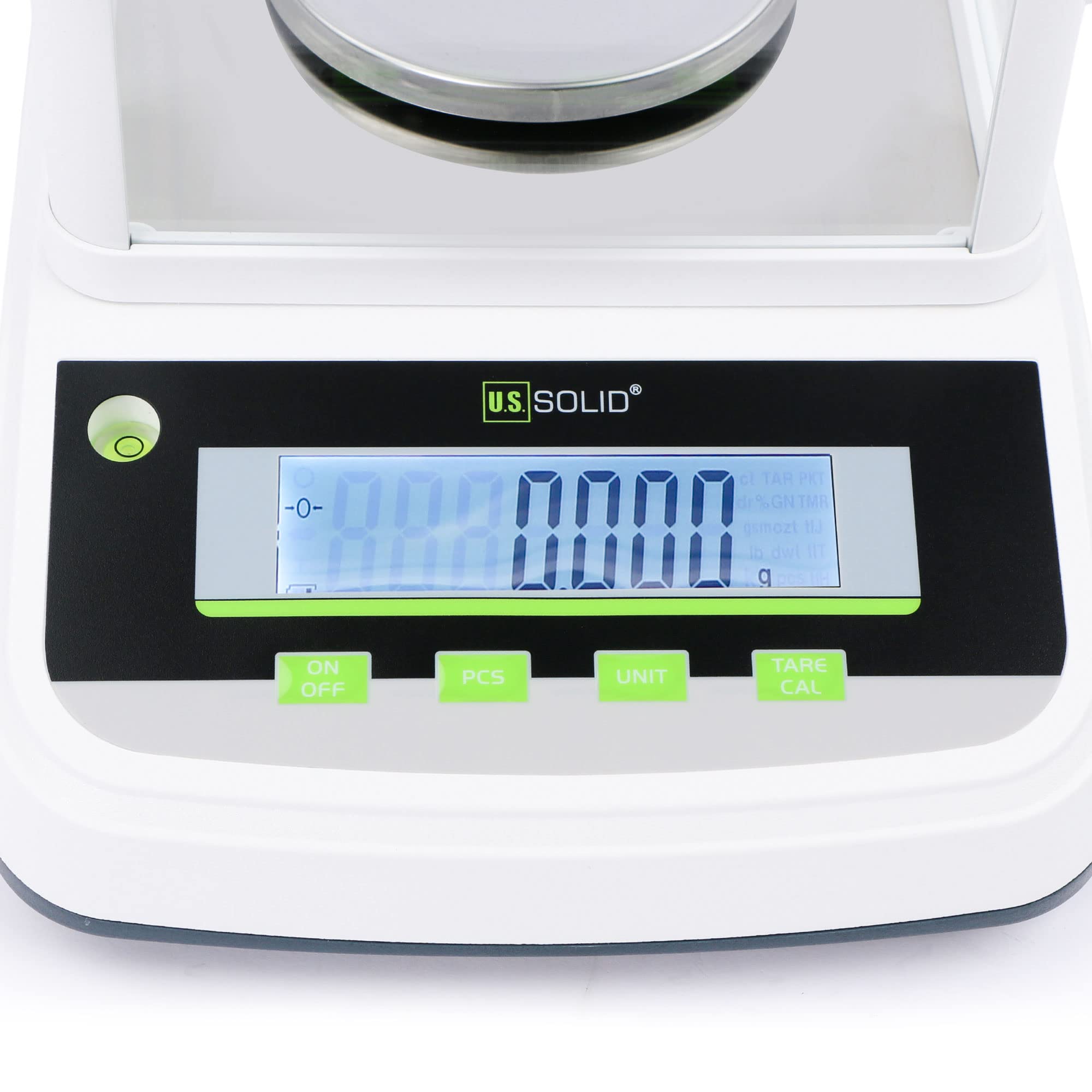 U.S. Solid Bilancia analitica da laboratorio digitale ad alta precisione con 2 schermi LCD, interfaccia USB RS232 (500gx0.001g)