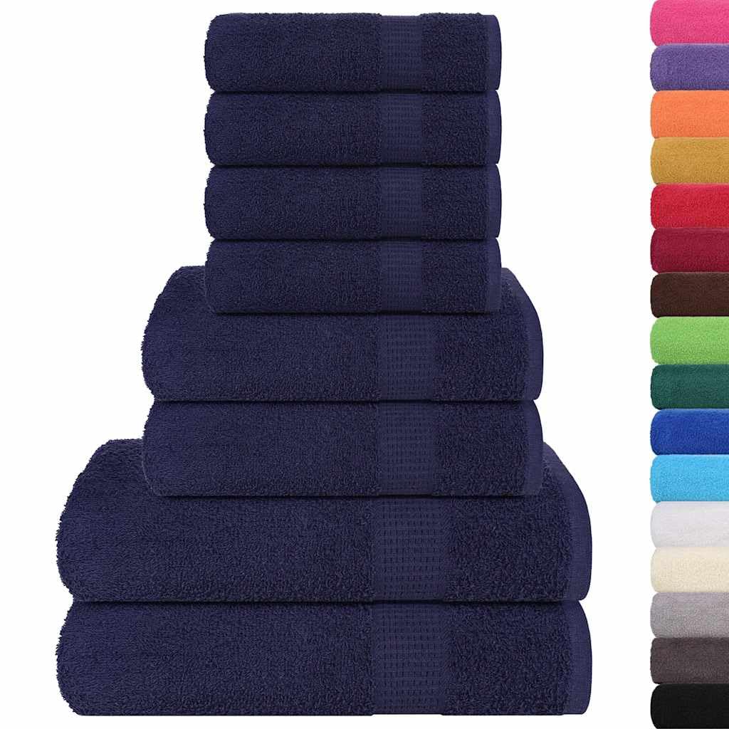 Fengshui Lot de 8 serviettes Bleu marine 360 g/m²