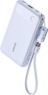 Anker Power Bank (10000mAh, 22.5W) 【アップグレード版】(モバイルバッテリー 10000mAh 最大22.5W出力 USB-C & USB-C ケーブル付属 ディスプレイ搭載) 【PD/PowerIQ搭載/PSE技術基準適合】iPhone 17 / 16 / 15 Android iPad その他各種機器対応 (パープル)