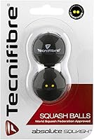 Tecnifibre Double Yellow Dot Squash Balls - Pack of 2, Perfect for Club & Competitive Play