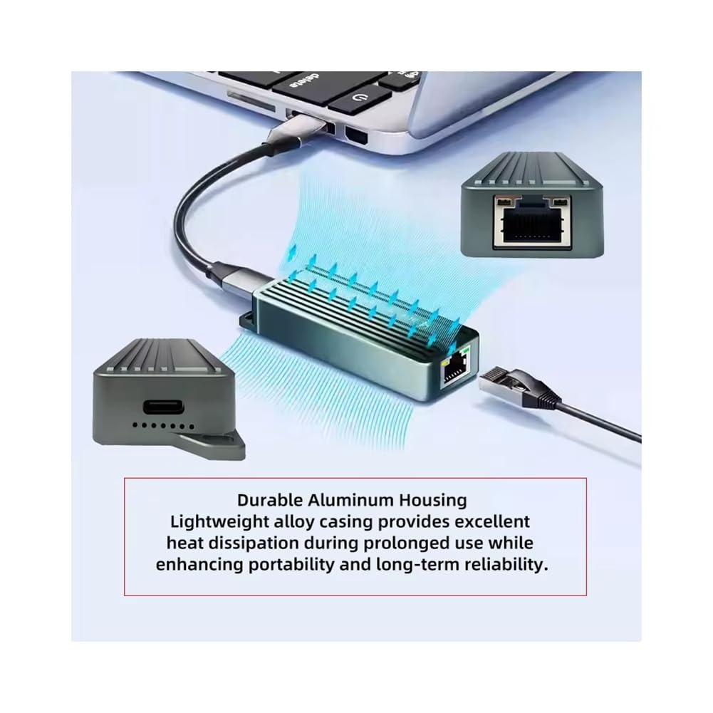 USB-C Typ-C USB3.2 Gen2 Ethernet-Adapter RTL8159 auf 10Gbps Ethernet Netzwerk LAN-Kabel für Desktop Laptop NAS