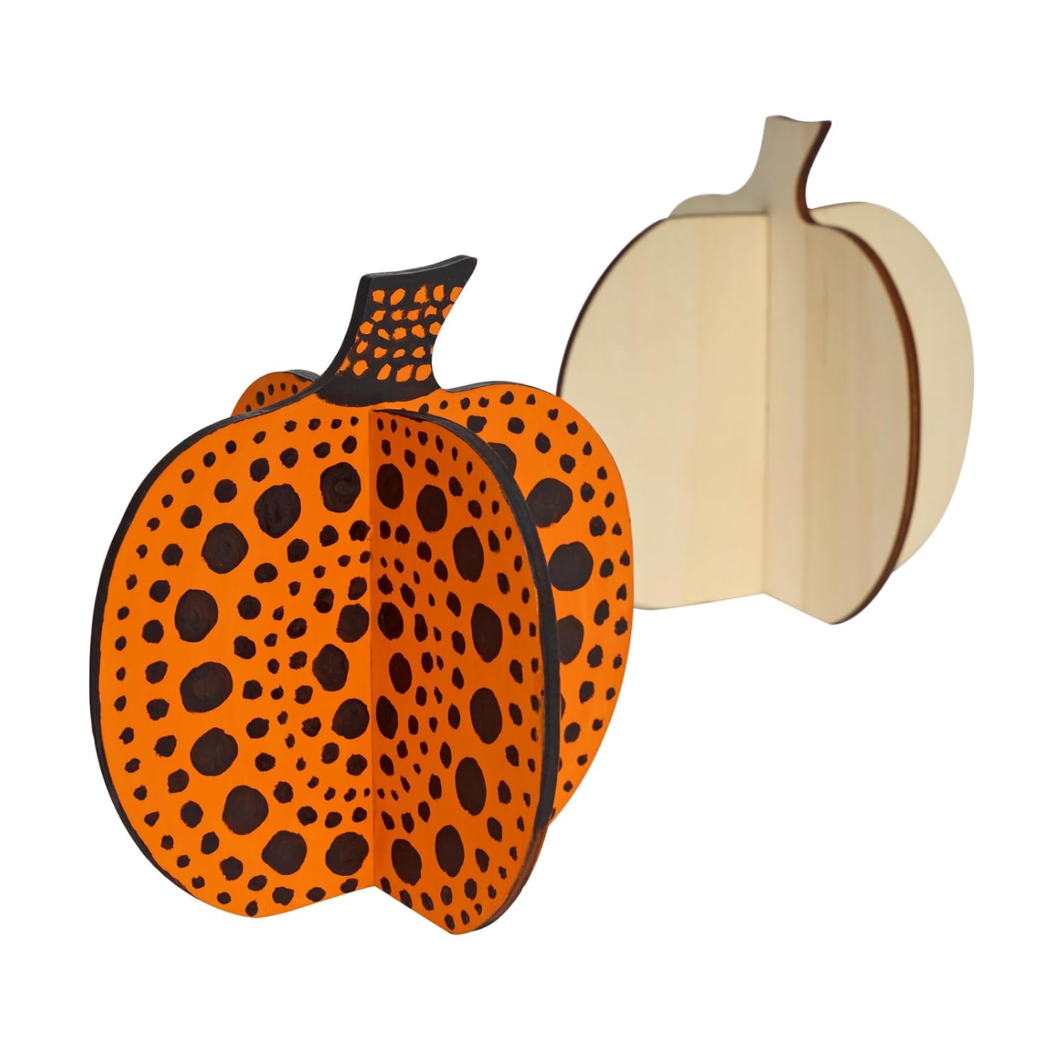 Colorations Decorate Your Own, Easy Build 2-Piece Wooden Pumpkins, Great for Fall or Halloween in Class or at Home-Set of 24