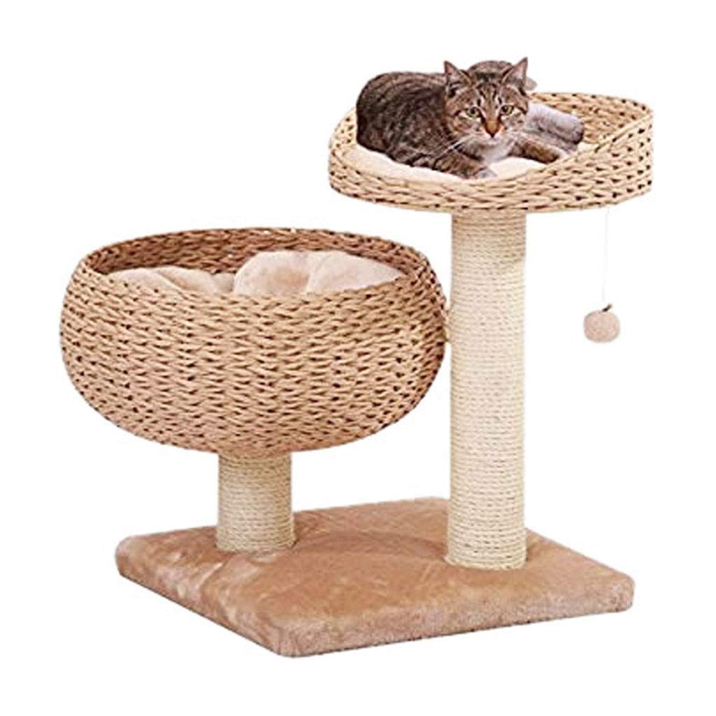 Arbre de chat et tour d'activité pour le salon où le chat s'amuse et dort