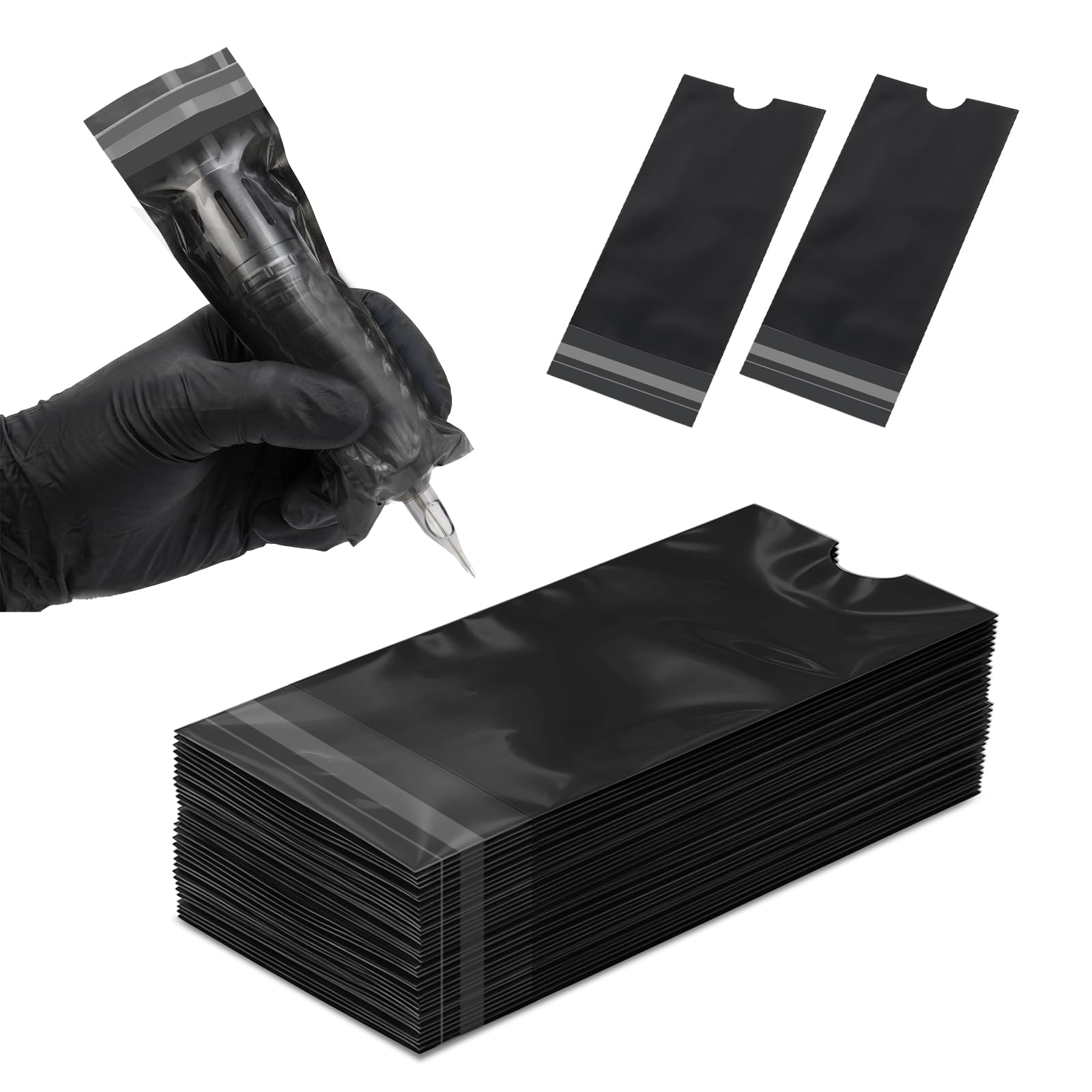 Flintronic Tattoo Stift Taschen Set, 6.5 * 18cm Pen Cover für Tattoo Maschinenabdeckungen Zubehör Schwarz