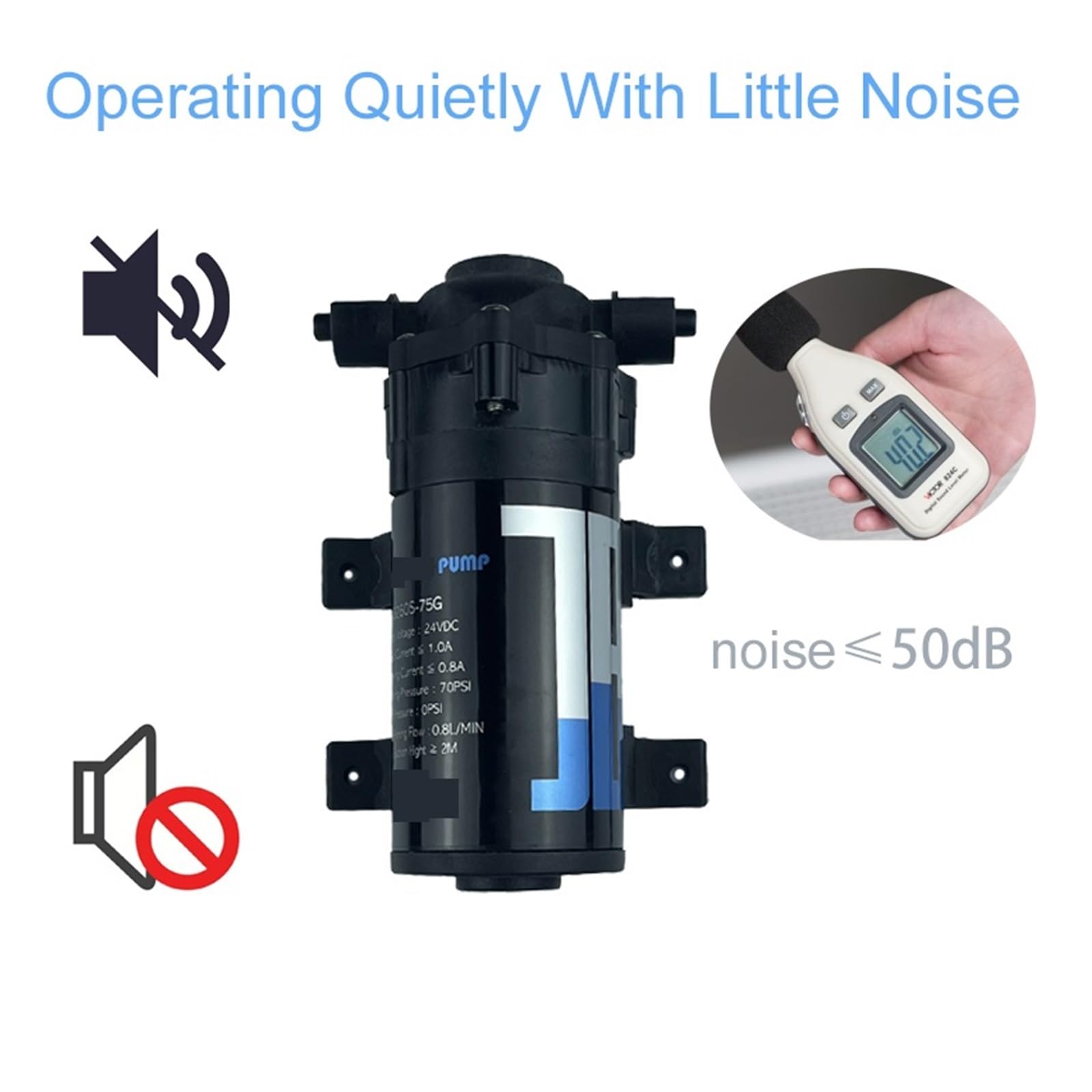 Pompe a Membrana Mini Pompa Delacqua con Pompa A Spruzzo Fine A Micro Diaframma con Motore DC 24 V con Alimentatore E Adattatore(Black Pump)