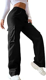 Aahwan Solid Dark Blue Wide Leg Baggy with Pockets Cargo Pants for Women's & Girls' Price In India